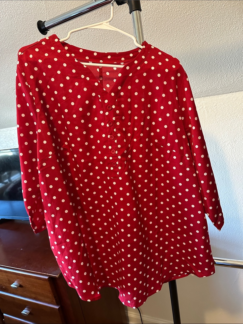 NWT - Red Polka Dot blouse - Emery Rose